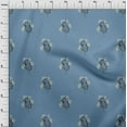 thumbnail image 3 of oneOone Cotton Silk Grayish Blue Fabric Leaves & Flower Floral Sewing Fabric By The Yard Printed Diy Clothing Sewing Supplies 42 Inch Wide, 3 of 4