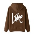 thumbnail image 2 of Gibobby Sudadera con capucha mujer, Sudadera corta con capucha para mujer, manga larga, forro polar, ropa de otoño(Café,CH), 2 of 5