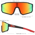 thumbnail image 3 of Lunettes de Sport pour Enfants - Monture Surdimensionnée Lunettes de Cyclisme, Lunettes Coupe-Vent pour Randonnée, Ski et Alpinisme - Monture Noire avec Lentilles Rouges, Protection UV, Lentilles Incassables, 3 of 7