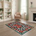 thumbnail image 2 of ODIKA 4'x6' Washable Area Rug Alt Dice Graphic Funky Aesthetic Checkerboard Men Cartoon Flowing Dynamic for Home Office, Under Desk, Non-Slip Chair-Friendly, Flatwoven, 2 of 7