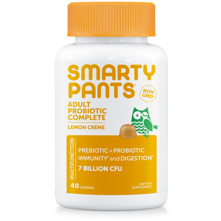 SmartyPants Adult Probiotic Complete Gummies, Lemon Crème, 40