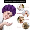 thumbnail image 4 of Qweryboo 2 Pcs Double Layer Waterproof Silk Bonnet, Adjustable Satin Hair Night Caps, Head Wraps for Women Sleeping Shower Long Hair, Curly Hair(Dark Purple, Rose Red), 4 of 7