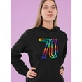 thumbnail image 2 of Colored Number 70  Hoodie Women -Image by Shutterstock, Female Medium, 2 of 4