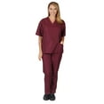 thumbnail image 7 of M&M SCRUBS Women Scrub Set V-Neck Medical Scrub Tops and Drawstring Pants - Pack of 12 Set (Burgundy, X-Small), 7 of 7