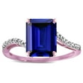 thumbnail image 3 of Star K � Big Stone Octagon Emerald Cut 10x8 Created Sapphire Bypass solitaire ring, 3 of 9