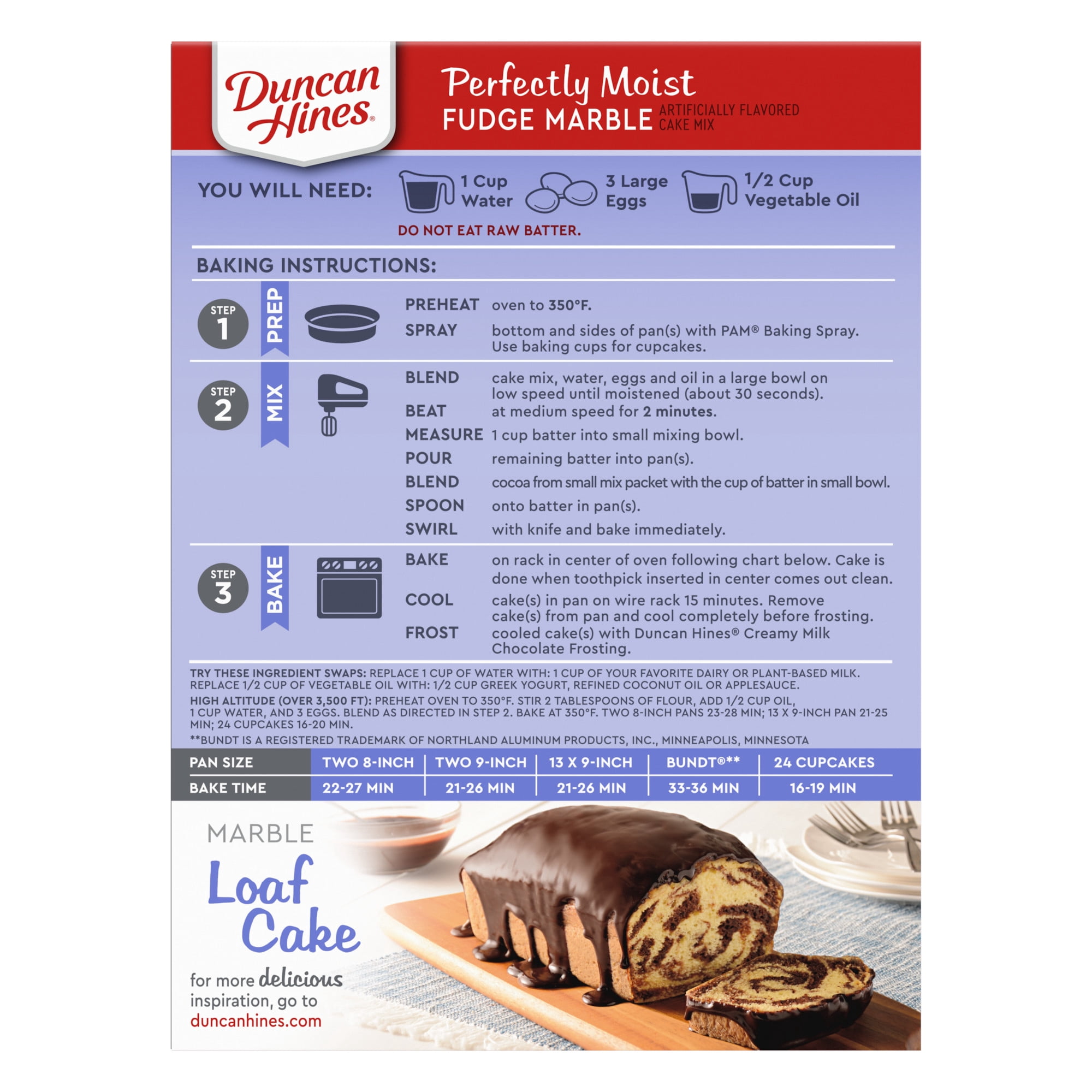Duncan Hines Signature Perfectly Moist Fudge Marble Cake Mix, 15.25 oz.