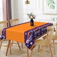 thumbnail image 3 of Duangreer Orange Halloween Rectangle Tablecloth, Pumpkin Wizard Ghost Print Waterproof Wrinkle Resistant Table Cover for Home Decor Party Decorations, 60 x 102 Inch, 3 of 6
