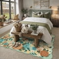 thumbnail image 4 of BERTHMEER Large 8'x10' Area Rugs for Living Room Green Floral Rugs for Bedroom Playroom Office Vintage Carpets Machine Washable Farmhouse Dining Room Oriental Flower Non Slip Rugs, Multicolor, 4 of 8