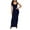 Dark Blue, variant on Womens Summer Dresses Casual Skinny Fit Wrap Maxi Dress Solid Shift Dress U Neck Sleeveless Pleated Dress for Ladies Stretch Trendy Clubs Dress Black XXL