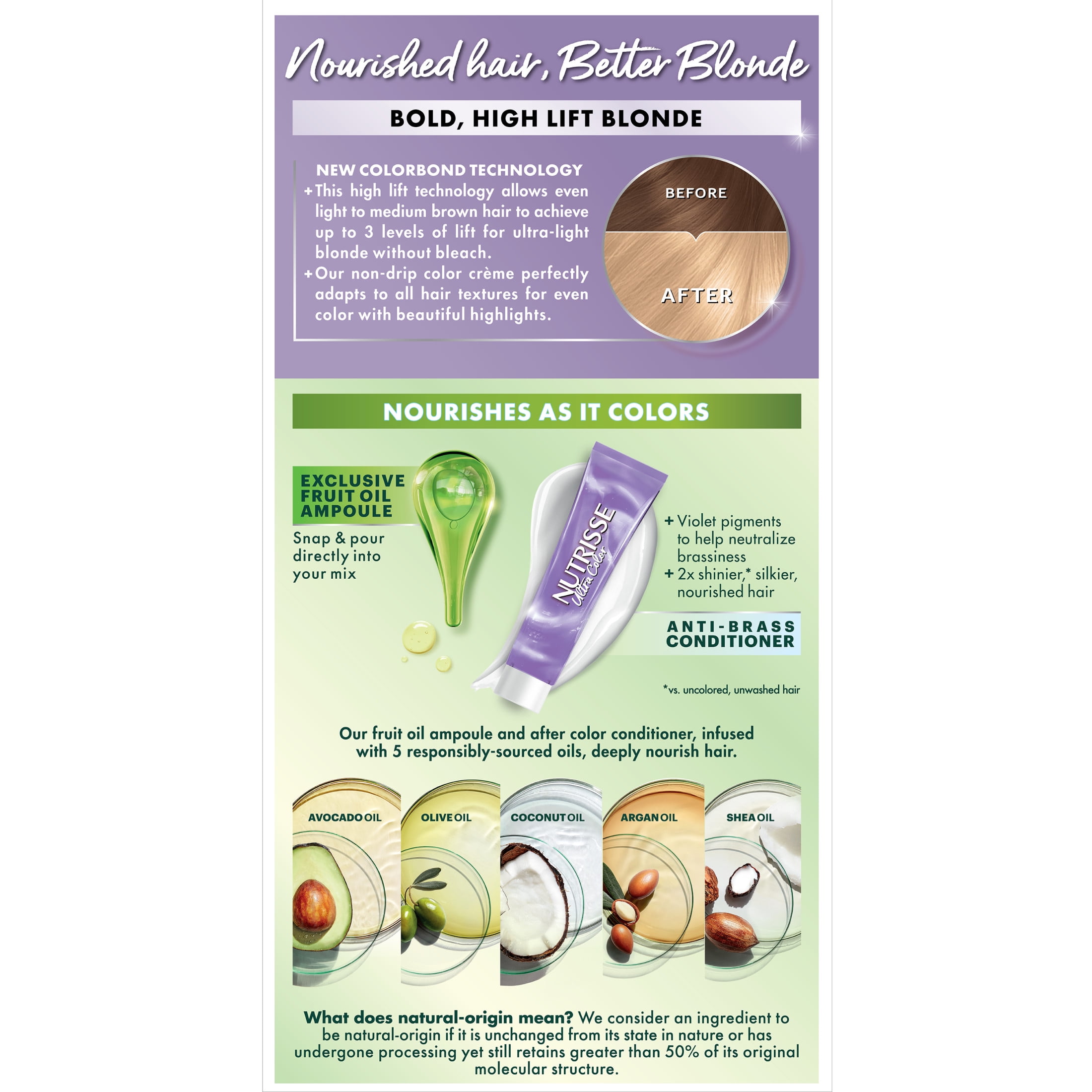 Garnier Nutrisse Nourishing Permanent Hair Color Creme, LB2 Ultra Light Natural Blonde