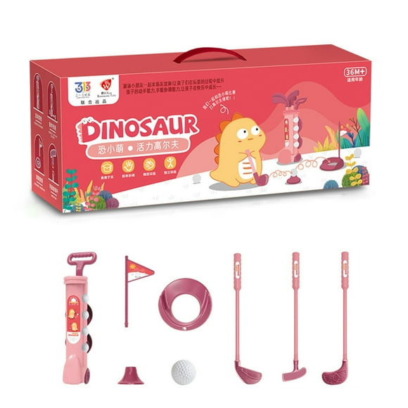 TIMIFIS Golf Club Child's Golf Set Portable Pull Like Suitcase Includes 3 Clubs 4 Balls Outdoor Play Develops Coordination Durables Materials for Parks Backyard Travel Education