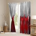 thumbnail image 3 of Homewish Painting Line Aesthetic Blackout Curtains Set of 2 (52x84 Each),Abstract Geometric Window Curtains,Red Gray Curtains and Drapes For Kids,Ultra Soft Home Decor, 3 of 6