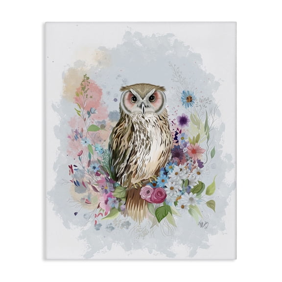 Stupell Industries Bohemian Owl & Floral Garland Canvas Art, 16 x 20, by Fab Funky