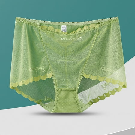 Bargain Buy: Womens Underware  Braguitas de Bikini  Women Solid Color Underwear High Waisted Lace Tight And Breathable Underwear Panties SOPATENOR Green L