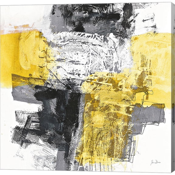 Great Art Now Action I Yellow and Black Sq by Jane Davies Canvas Wall Art