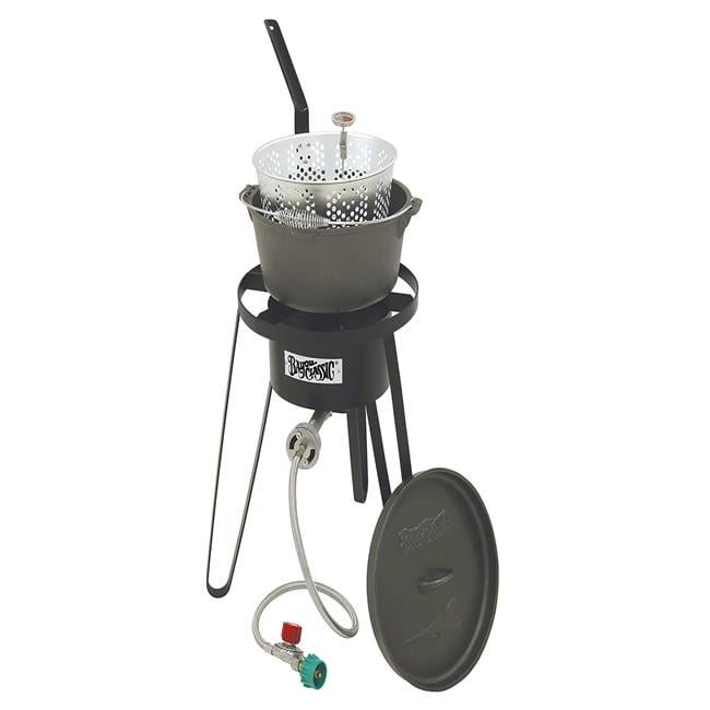 Outdoor Fish Cooker 21 Inch Tall Frame with Cast Iron Fry Pot