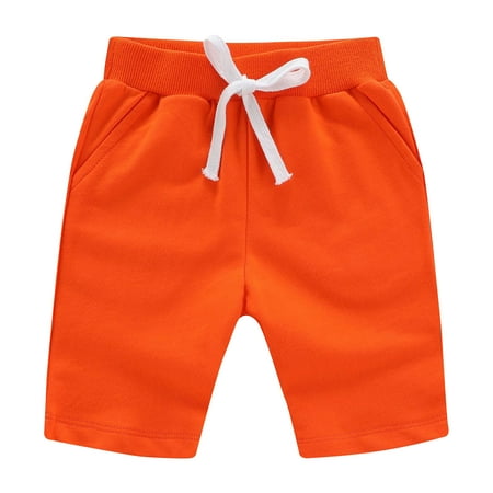 

Miluxas Toddler Boy Beach Shorts Clearance Summer Cotton Stretch Drawstring School Uniform Jogger Shorts Orange 18-24 Months