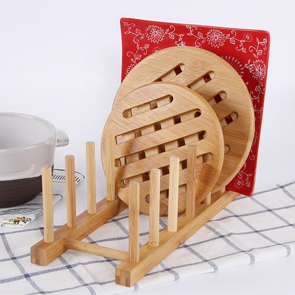 Bamboo Storage Shelf, Kitchen Organizer, Multifunctional Wood Color For Kitchen Home Restaurant