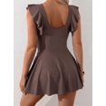 thumbnail image 5 of SKQIT Women's Ruffle Sleeve Swim Dress - Tummy Control One-Piece Swimsuit with Knot Side Skirt, 5 of 5