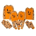 thumbnail image 1 of FOCUSNORM Blouse Assortie Famille Halloween Rayée Citrouille Col Rond Manches Longues + Pantalon de Pyjama, 1 of 9