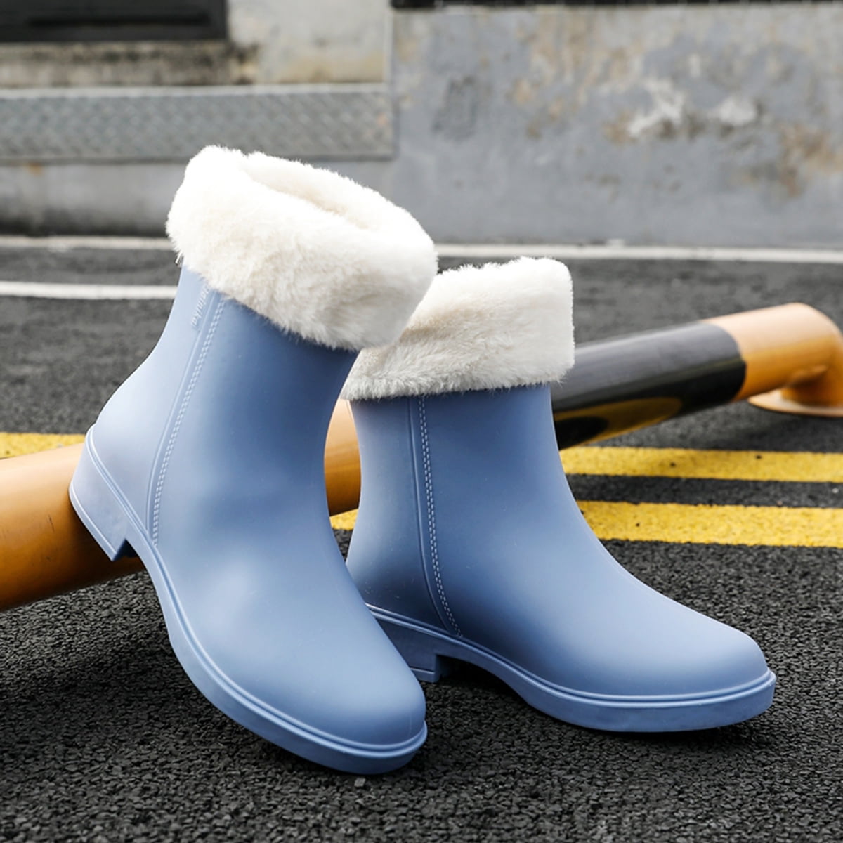 AUXDIQ Rain Shoes Women Mid-calf Boots Waterproof Rain Boots Outdoor Garden Shoes