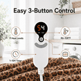 thumbnail image 4 of SUNNY HEAT Electric Blanket Heated Throw 50" x 60" -Fast Heating 9 Levels & 10H Auto off, Warm Soft Fannel Machine Washable, for Bed/Couch/Office, Classic Leopard Print, 4 of 9