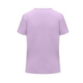 thumbnail image 6 of Womens Scrubs Set Two Piece Outfits V Neck Short Sleeve Cute Scrub Nursing Top Medical Scrubs High Waisted Scrubs Joggers Pants Pantalones De Chef Para Mujer, Purple L, 6 of 7