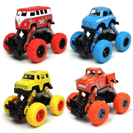Baby Car Toy Off-Road Inertial Vehicle Four-Wheel Drive Push and Go Simulation Alloy Car Toys for Boy Girls Kids Children Toddler Play Games Best (Top Drives Game Best Cars)