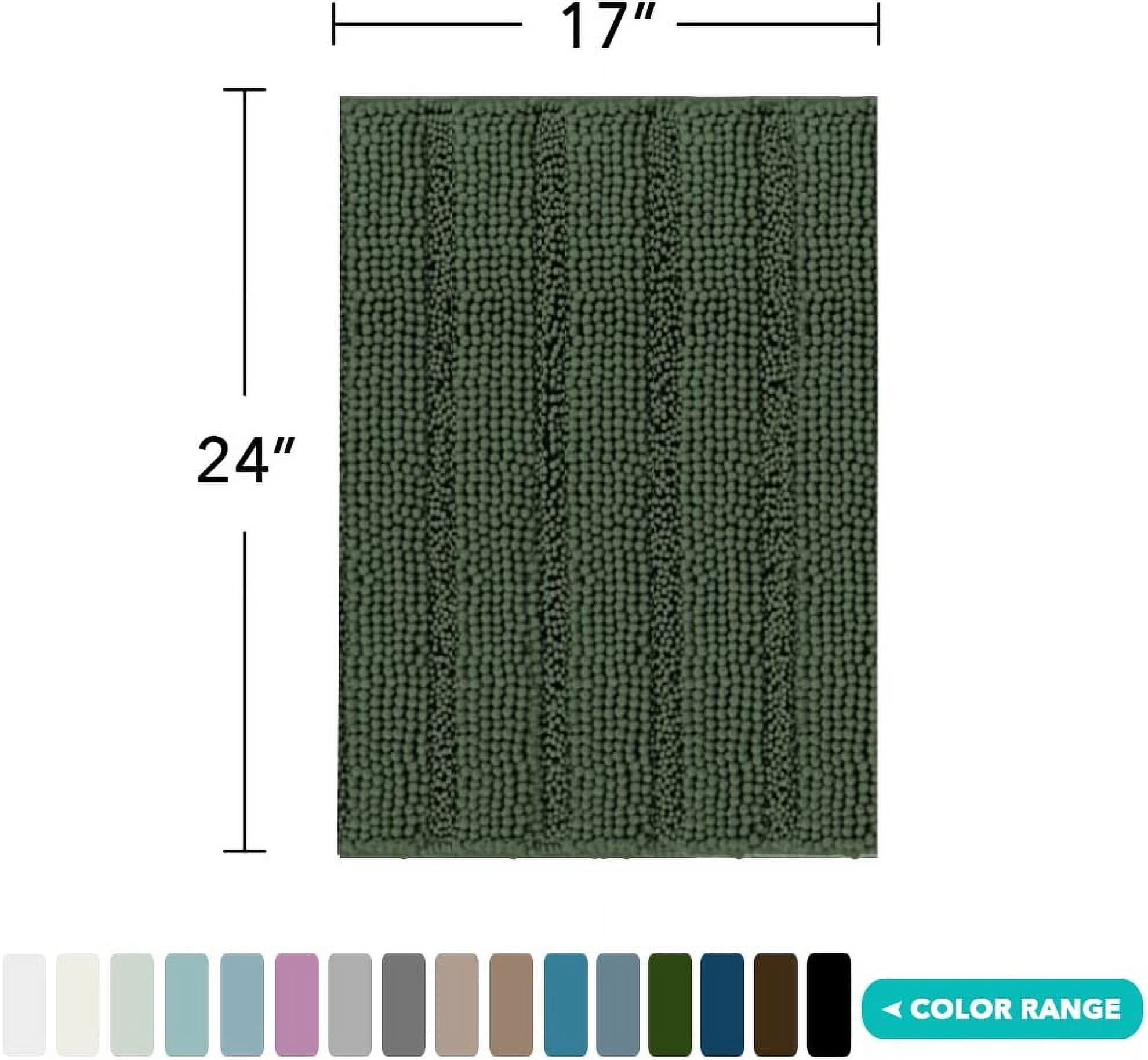 ZGAD  Sage Green Bathroom Rugs Runner Extra Long Large Bath Mat Plush Shaggy Chenille Bathroom Rug 47 x 17 Non-Slip Bath Rug Runner Extra Soft & Absorbent Thick Floor Mats, Machine Washable, Sage