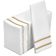 Paper Hand Towels for Bathroom, Linen-Feel Guest Towels, Formal Dinner, Anniversary, Napkins for Tables, Guestrooms, and Restrooms (Gold, 50 Count)