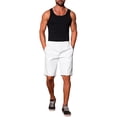 thumbnail image 2 of INSPIRE CHIC Halloween Men's Knee Length Elastic Waist Faux Leather Casual PU Shorts 34 White, 2 of 5