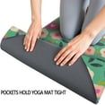 thumbnail image 3 of Green Daisy Flower Pink Blooms Pattern Hot Yoga Mat Towel Non Slip for Hot Yoga - Quick-Drying Yoga Mat Cover with 4 Corner Pockets with Travel Bag - Hot Yoga Towel Non Slip 70"x26", 3 of 6