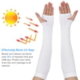 thumbnail image 2 of OUNONA 1Pair White Nylon Cooling Arm Sleeves Comfortable Breathable Sunblock for Active Use, 2 of 6