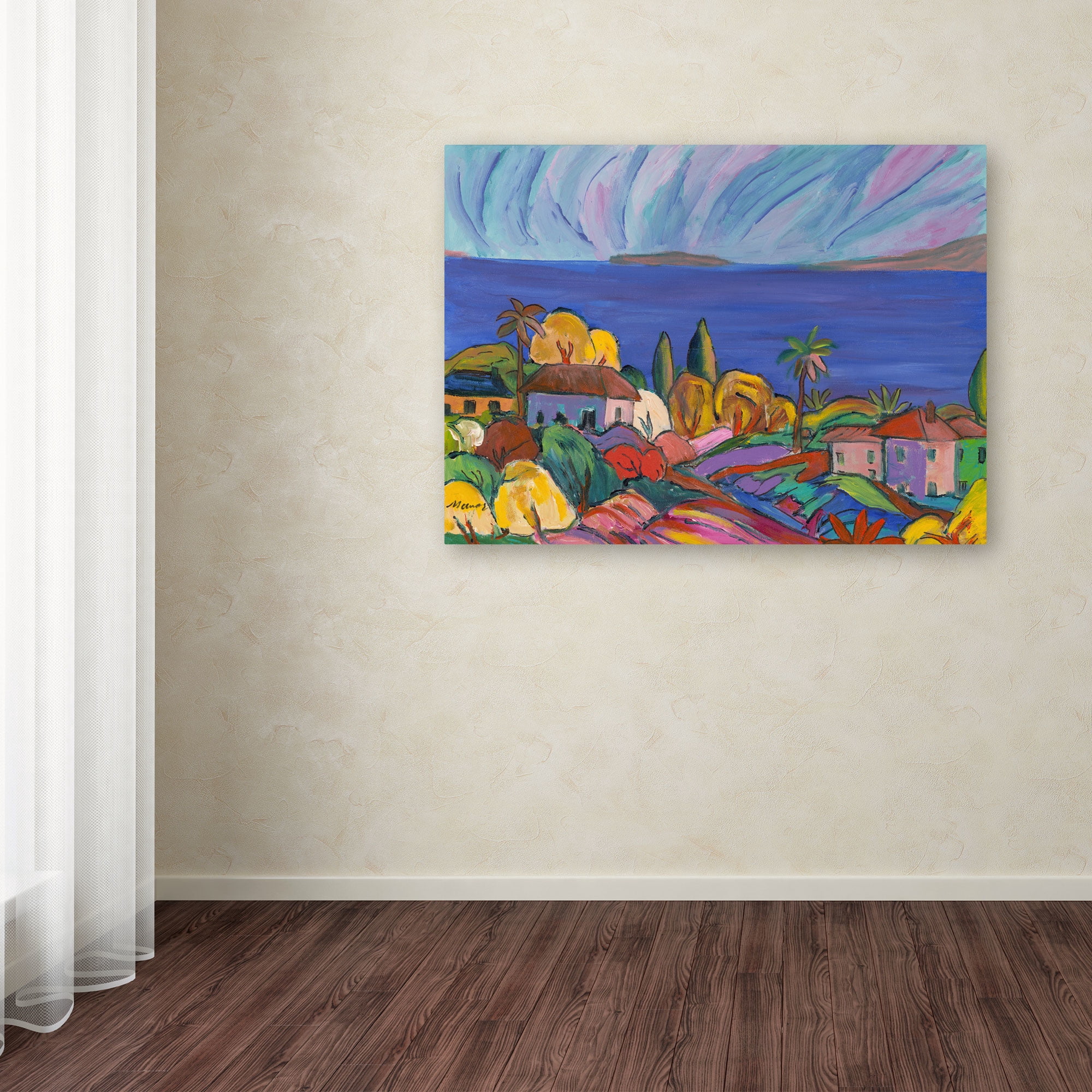 Trademark Fine Art "Three Coconut Palms" Canvas Art by Manor Shadian