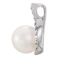 thumbnail image 2 of 14k White Gold Polished Freshwater Cultured Pearl and .07 Dwt Diamond Pendant Necklace Pendant for Women, 2 of 2