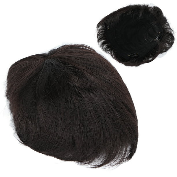 Piezas de Cabello Masculino Peluca Corta Tropper de Cabello para Hombres Capaz Y Refrescante Extensión de Cabello Negro Natural Pérdida de Línea de Cabello Toppers para ANGGREK Otros