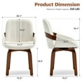 thumbnail image 4 of TEWLOSS Swivel Dining Chair Set of 6, White PU Leather Mid Century Kitchen Chairs, 4 of 8