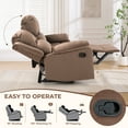 thumbnail image 7 of Bonzy Home Manual Reclining Couch Set — Recliner & Loveseat, Sofa Set for Living Room & Office, Brown, 7 of 7