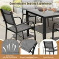 thumbnail image 6 of 7 Piece Outdoor Dining Set, Patio Dining Table Set for 6 Persons, Garden Patio Textilene Dining Furniture Set with Plastic-Wood Tabletop, Dining Table Chairs Conversation Set for Deck Patio, 6 of 9