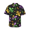 thumbnail image 3 of Daiia Mardi Gras Carnival4 Hawaiian Shirt for Men Gentle Cotton Regular Short Sleeve Casual-Small, 3 of 9