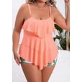 thumbnail image 2 of Rivelino Tankini Swimsuits for Women Plus Size Two Piece Tummy Control Bathing Suits Ruffle Flounce Swimwear with Shorts, 2 of 7
