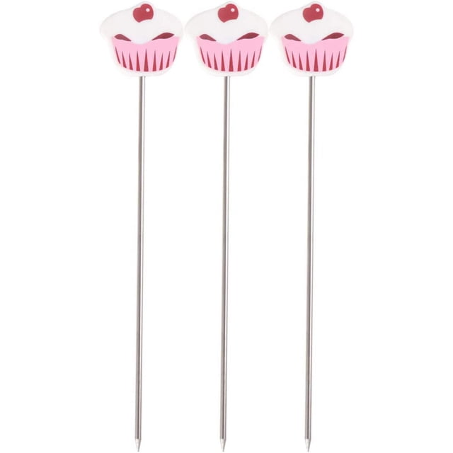 Decked Accessories 3pcs Cake Tester Probe Reusable Stainless Steel Cake Skewer DIY Biscuits Muffin Bread Cartoon Testing Needles Kitchen Gadget for Home Shop Style 2 Decorating Tools