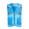 thumbnail image 2 of Kids' Mesh Safety Vest, Reflective Study Field Trip Vest for School Activities, Outdoor Tours and Daily Commute Safety Protection for Young Children Light Blue 16-17 Years, 2 of 9