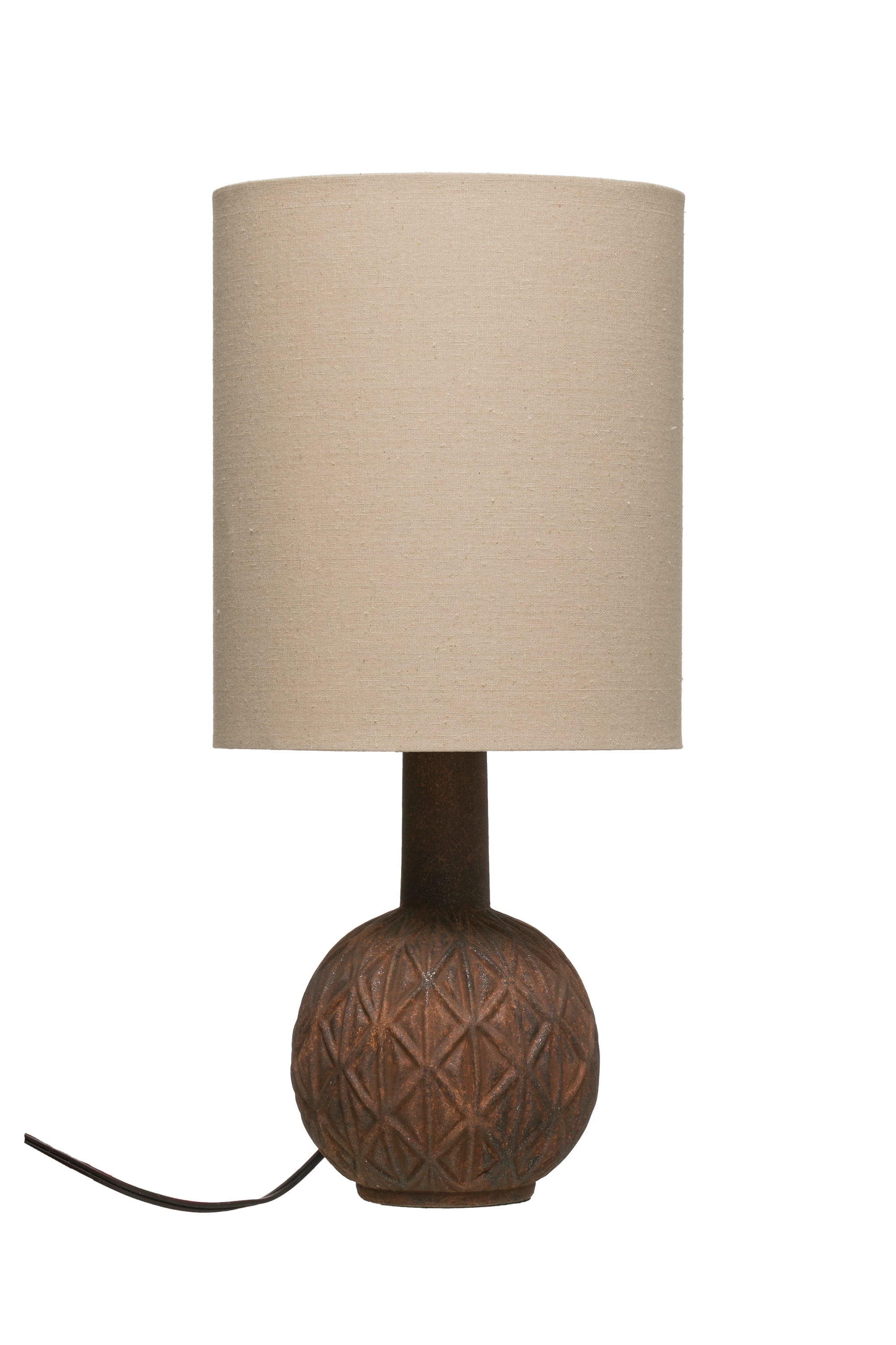 Creative Co-op Owl Lamp with Shade 13 H Brown
