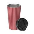 thumbnail image 2 of Fuzoiu Stripes Red White Print Stainless Steel Travel Mug,Vacuum Insulated Coffee Travel Mug,Reusable Coffee Cup for Hot and Cold, 2 of 8