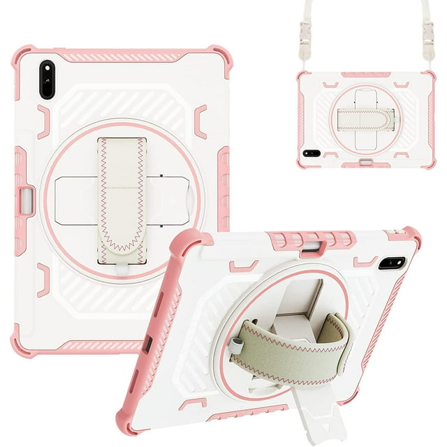 Case for Huawei MatePad Pro 10.8 2019 2021, Heavy Duty Protective Cover with 360° Rotating Hand Strap & Stand Shoulder Strap for Kids Children Boys Girls for Huawei MatePad Pro 10.8 inch