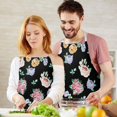 thumbnail image 3 of Pioneer Flower Floral Print Pattern Apron-Garden Aprons for Women with Pockets-Cotton Linen Waterproof Kitchen Cooking Gardening Aprons Adjustable for Kitchen,Cooking,BBQ and Salon 33x27 Inch, 3 of 7