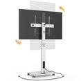 thumbnail image 2 of FITUEYES Rolling TV Stand with Wheels up to 70 inch TVs with Power Outlet,White, 2 of 9