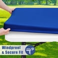 thumbnail image 4 of decorUhome Rectangle Stretch Spandex Tablecloth, Washable Reusable Table Cover for 8 FT Tables, Waterproof Fitted Table Cloth for Party, Picnic (Blue, 30"x96"), 4 of 10