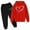 Red, variant on PIOMLL Outfit Sets for Girls Casual 2 Piece Printed Hoodie Pants Playful Bottoms Comfy Youth Black Winter Clothing 3-4 Years